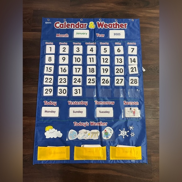 Learning Resources Calendar & Weather Pocket Chart Classroom homeschool - Picture 1 of 8